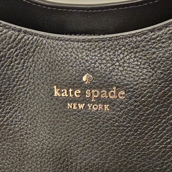 NWOT Kate Spade Lena Large Triple Compartment Black Pebbled Leather Shoulder Bag - Picture 9 of 12